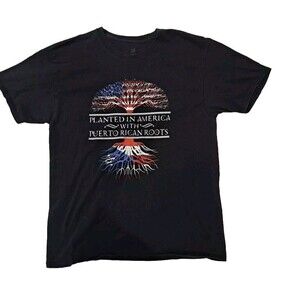 Planted In America With Puerto Rican Roots T-shirt Large Rico Hispanic 1013